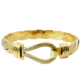 8.25" Pre-owned 9CT Diamond Set Hook & Loop Bangle (87.1g)